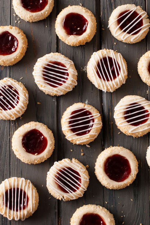 50+ Best Recipes for Fresh Raspberries - Raspberry Thumbprint Cookies