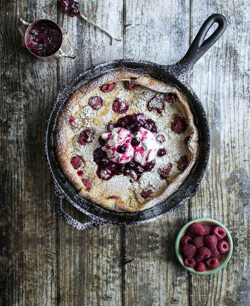 50+ Best Recipes for Fresh Raspberries - Raspberry Vanilla Bean Dutch Baby