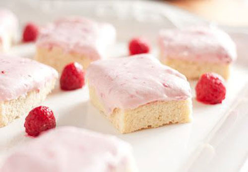 50+ Best Recipes for Fresh Raspberries - Sugar Cookie Squares with Raspberry Frosting
