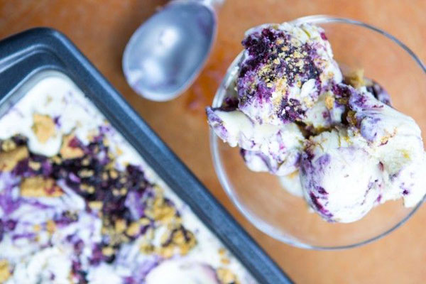 50+ Best Ice Cream Recipes - Blueberry Cheesecake Ice Cream