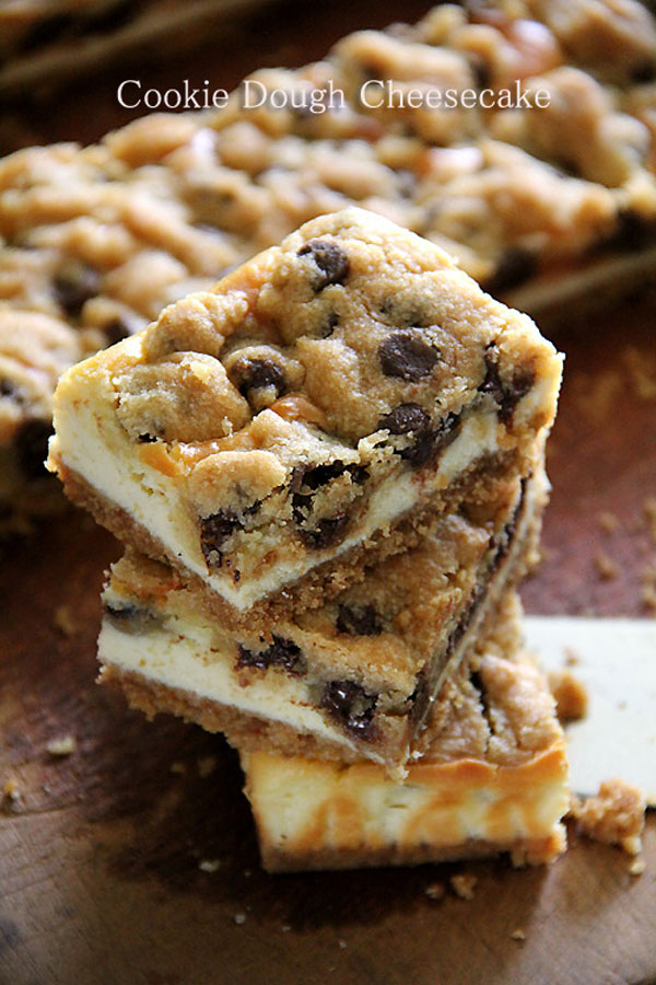50+ Best Squares and Bars Recipes - Cookie Dough Cheesecake Bars