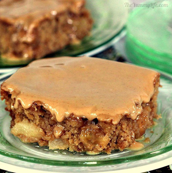 50+ Best Squares and Bars Recipes - Gooey Whole Wheat Apple Bars with Apple Cider Glaze
