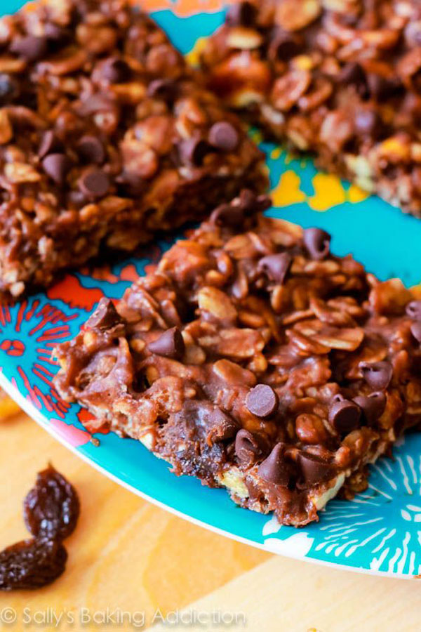 50+ Best Squares and Bars Recipes - No Bake Chewy Fudge Granola Bars