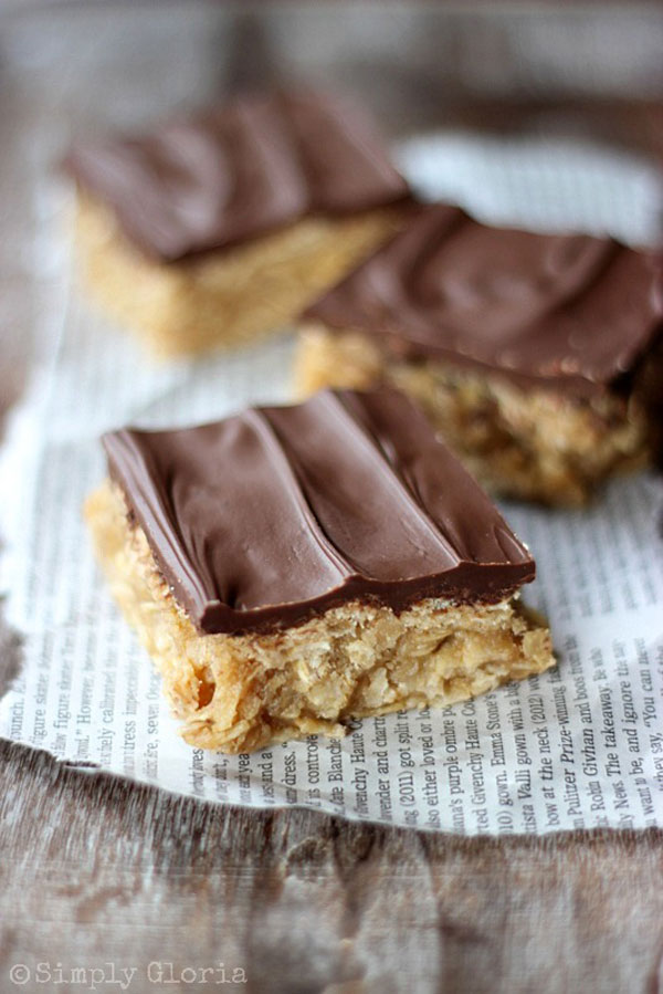 50+ Best Squares and Bars Recipes - No Bake Peanut Butter Oatmeal Bars