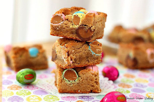 50+ Best Squares and Bars Recipes - Peanut Butter Cookie bars with Reese’s