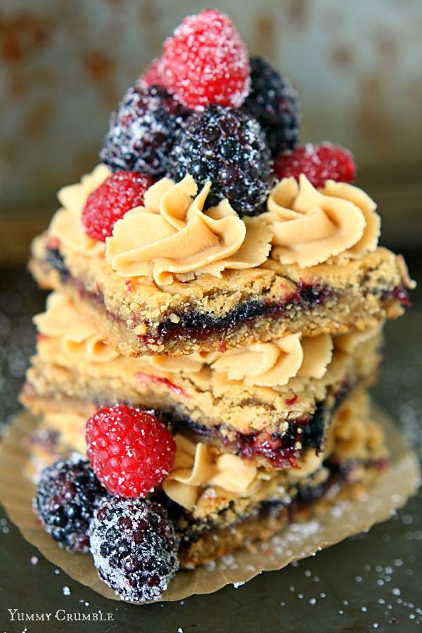 50+ Best Squares and Bars Recipes - Peanut Butter Jelly Cookie Bars