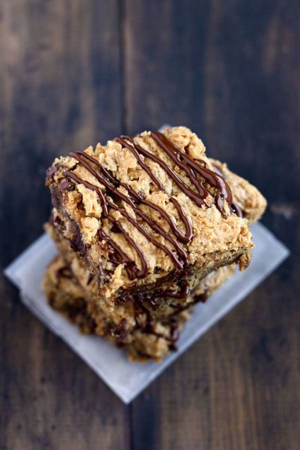 50+ Best Squares and Bars Recipes - Peanut Butter Oatmeal Chocolate Chip Cookie
