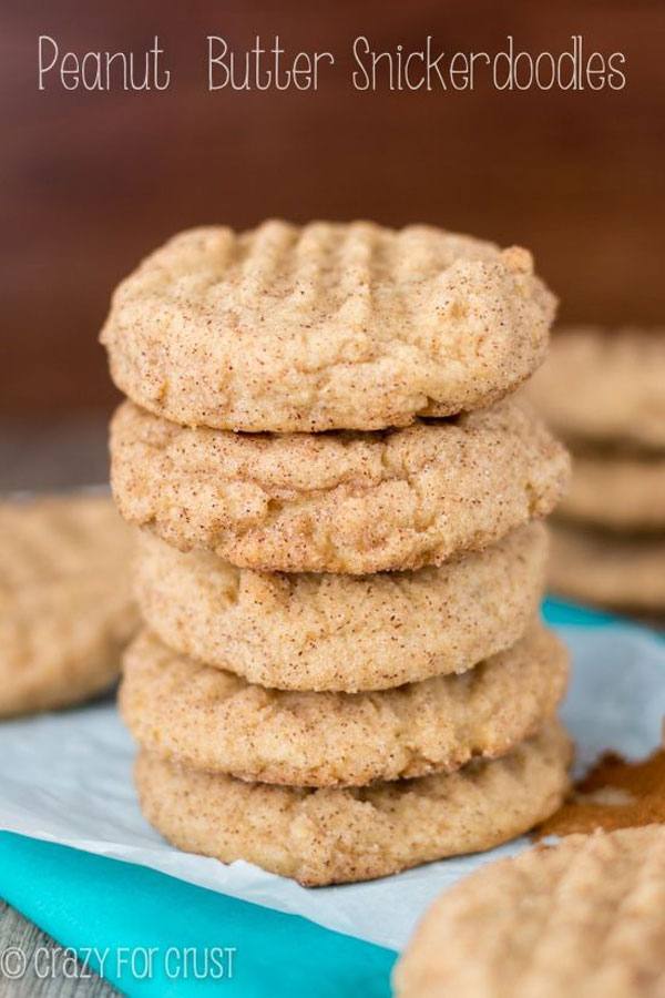 50+ Best Cookie Recipes - Peanut Butter Snickerdoodles
