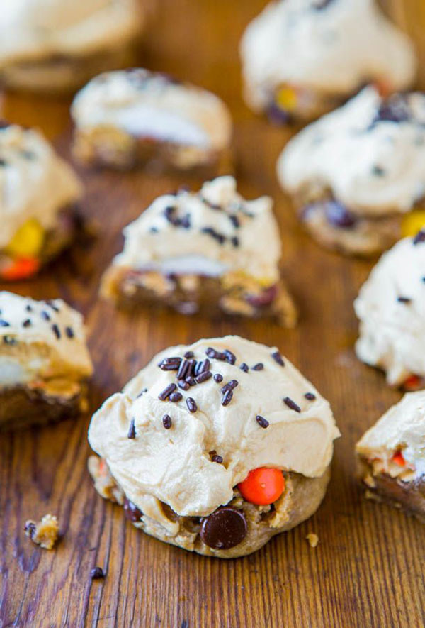 50+ Best Cookie Recipes - Reese's Peanut Butter Fluffernutter Cookies