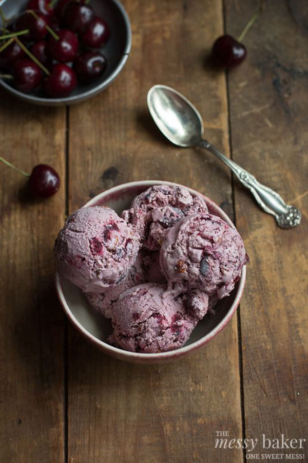 50+ Best Ice Cream Recipes - Toasted Almond and Cherry Ice Cream