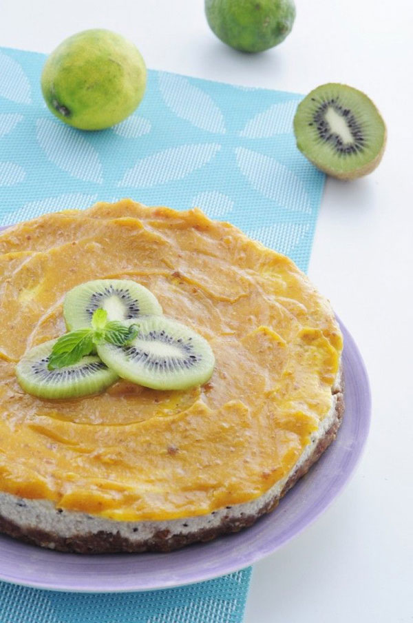 50+ Best Kiwi Recipes - Vegan Kiwi Mango Cheesecake