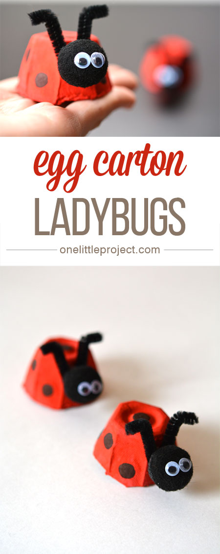 These egg carton ladybugs are such a fun and easy craft for kids!  And they're SO CUTE!