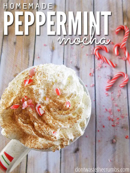 50+ Homemade Starbucks Recipes - Homemade Peppermint Mocha Latte