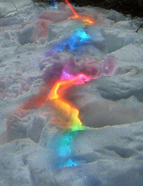 50+ Glow Stick Ideas - Snow Rainbow