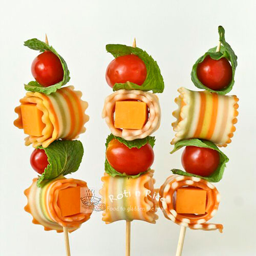50+ Food on a Stick Lunch Ideas - Antipasti Kabobs
