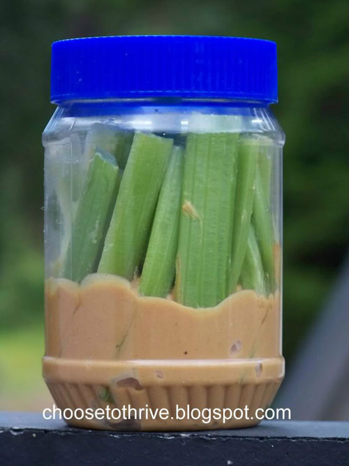 Lunch Box Hacks - Celery Sticks on an Empty Jar