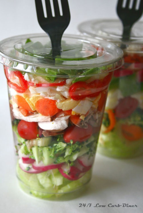Non-Sandwich Lunch Ideas - Chopped Salad in a Cup