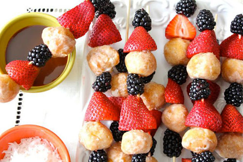50+ Food on a Stick Lunch Ideas - Donut Hole Breakfast Skewers