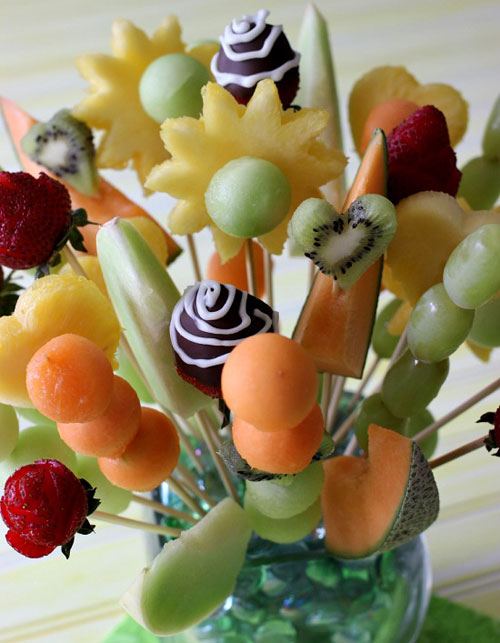 50+ Food on a Stick Lunch Ideas - Fruit Bouquet