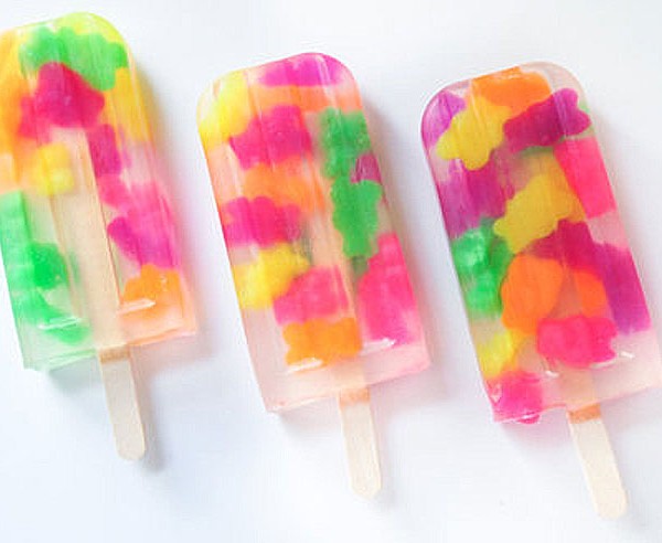 Sprite and Gummy Bear Popsicles