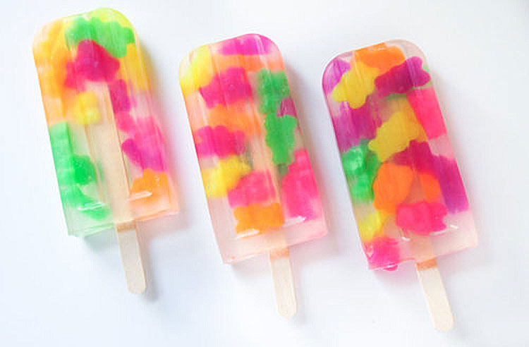 Sprite and Gummy Bear Popsicles