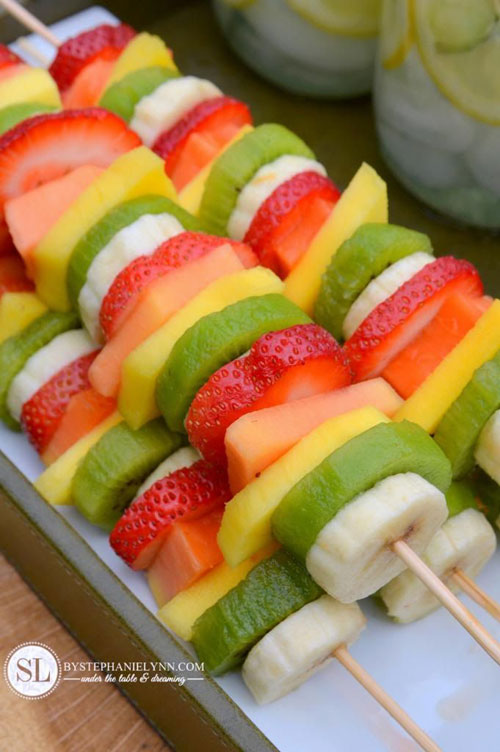 50+ Food on a Stick Lunch Ideas - Party Fruit Kabobs