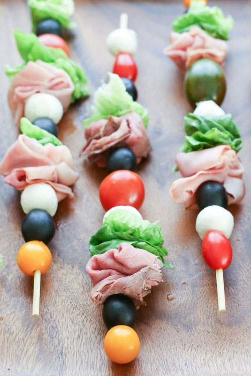 50+ Food on a Stick Lunch Ideas - Salad Snack On A Stick