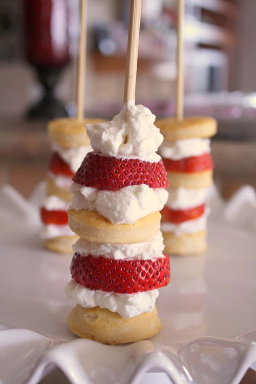 50+ Food on a Stick Lunch Ideas - Strawberry Shortcake Skewers