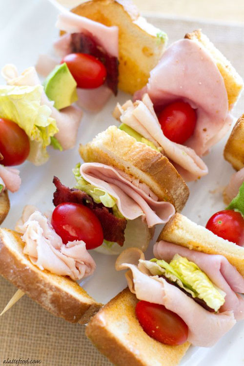 50+ Food on a Stick Lunch Ideas - The Ultimate Turkey Club Skewers