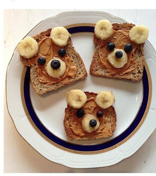 50+ Kids Food Art Lunches - Beary Toast