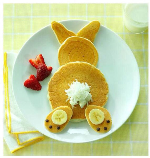 50+ Kids Food Art Lunches - Bunny Pancakes