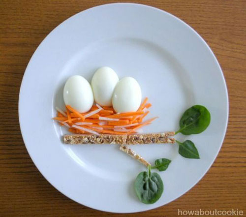 50+ Kids Food Art Lunches - Carrot and Jicama Sticks Nest