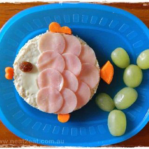 50+ Kids Food Art Lunches - Fish Veggie Sandwich