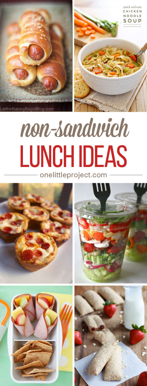 Here's an AWESOME list of non-sandwich lunch ideas with over a month of delicious meal ideas! I get so tired of sandwiches all the time!