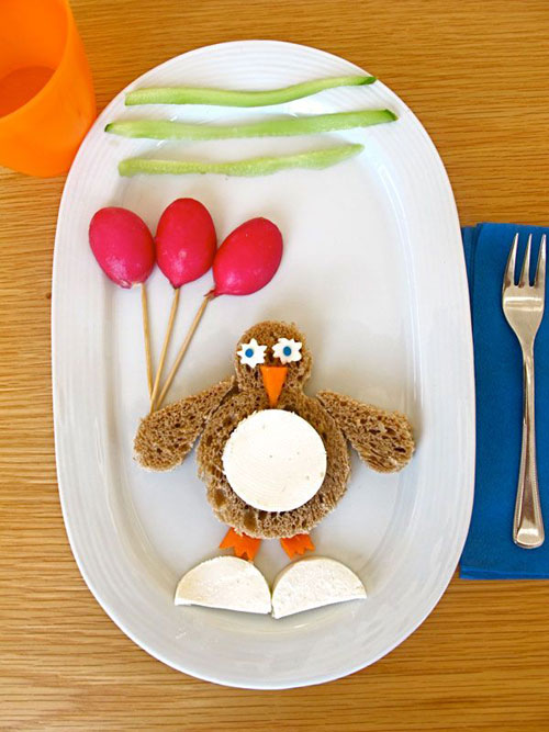 50+ Kids Food Art Lunches - Penguin Sandwich