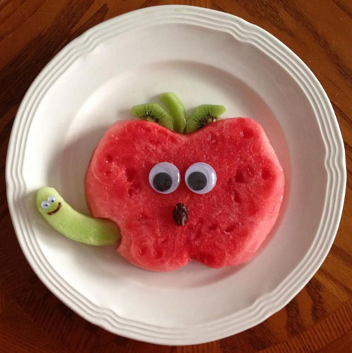 50+ Kids Food Art Lunches - Watermelon Apple Snack