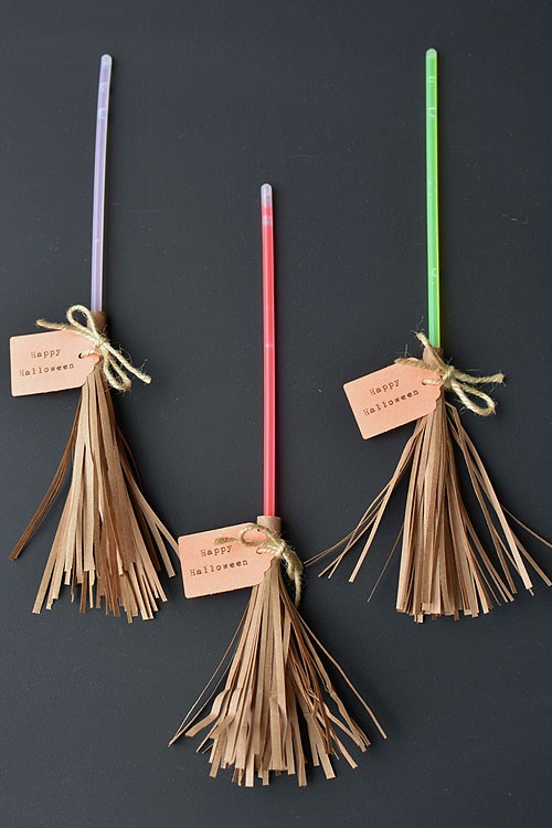Halloween Crafts - Glow Stick Broomsticks