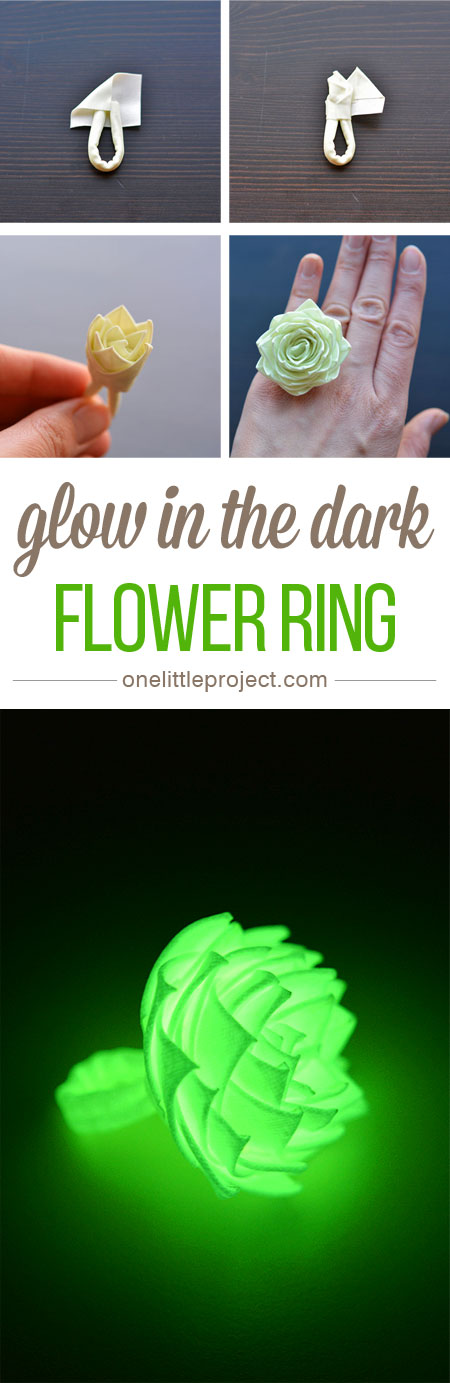 This duct tape flower ring was so easy to make and it's ADORABLE! It only takes about 20 minutes to make and it actually glows in the dark! So fun!