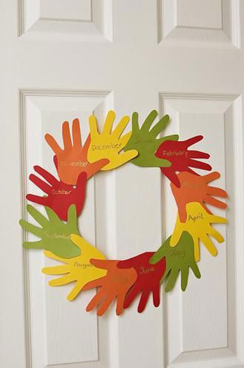 Fall Crafts for Kids - Handprint Wreath