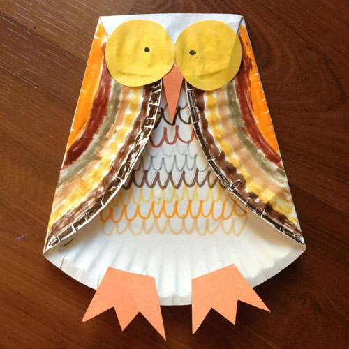 Fall Crafts for Kids - Paper Plate Owl