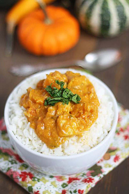 50+ Best Pumpkin Recipes - Pumpkin Coconut Curry with Chicken