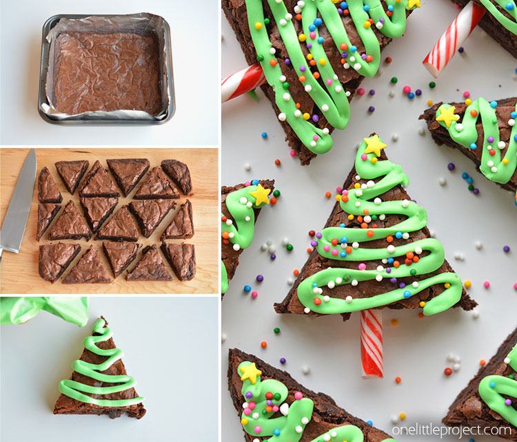 These Christmas Tree Brownies are SO EASY and they look adorable! Wouldn't they make a great treat to take to a Christmas party?!