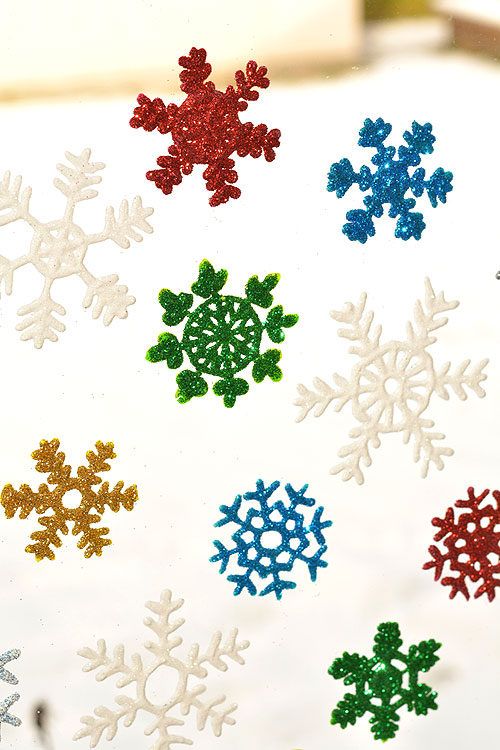 15 Glitter Snowflake Window Clings Stickers Quick Simple Christmas Decorations 