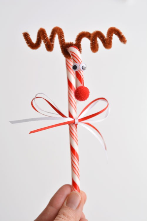 DIY Christmas Ornaments - Candy Cane Reindeer