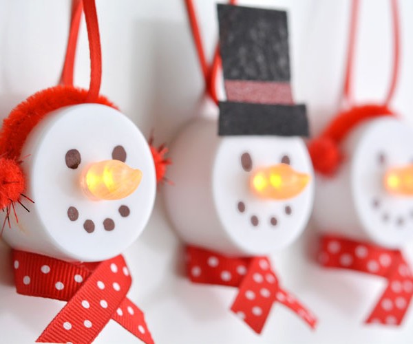 Tea Light Snowman Ornaments