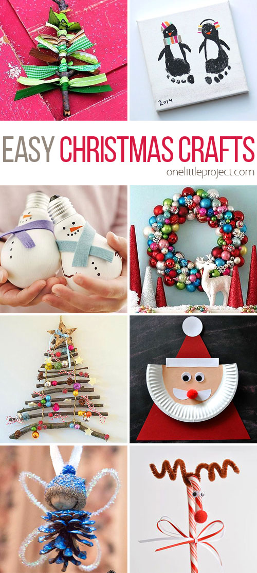 This list of easy Christmas Crafts has you covered! Whether you're looking for kids crafts or grown up crafts, there are tons of AWESOME project ideas!