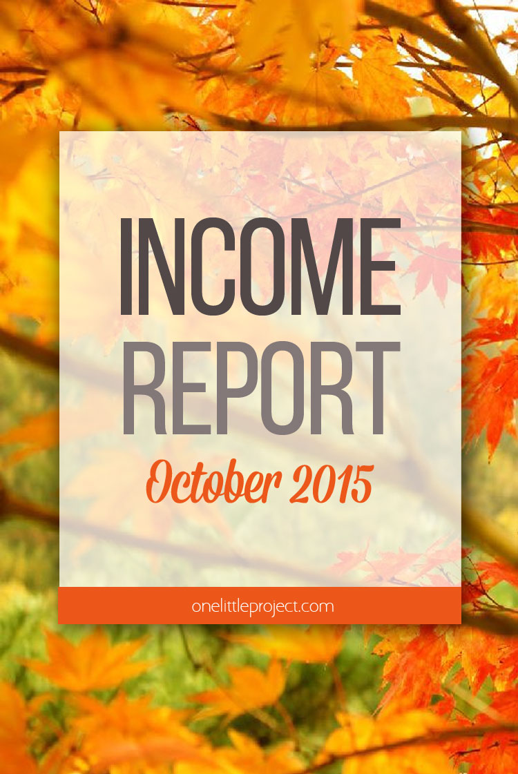 One Little Project - Income Report for October 2015
