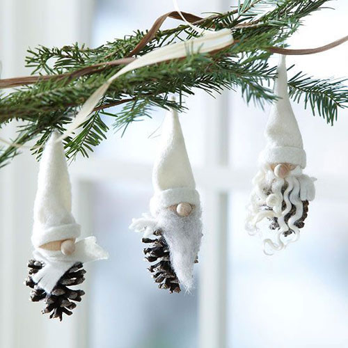 38 Handmade Christmas Ornaments - Pinecone Gnome Ornaments