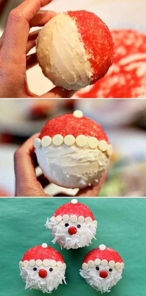 30+ Easy Christmas Cupcake Ideas - Santa Cupcakes