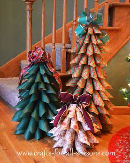 19 Christmas Wrapping Paper Crafts - Paper Cone Christmas Tree